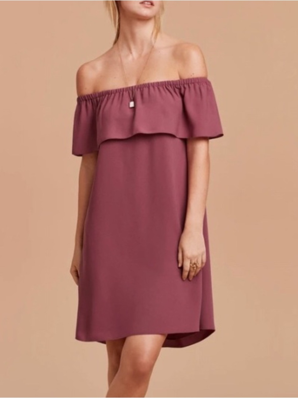 Wilfred One-Shoulder Neuchatel Ruffle Dress in Mauve Pink Women’s XS